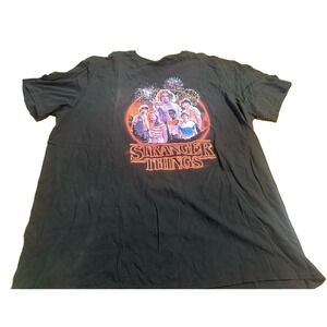 Stranger Things Shirt Men's 2XL Black Graphic Tee Netflix